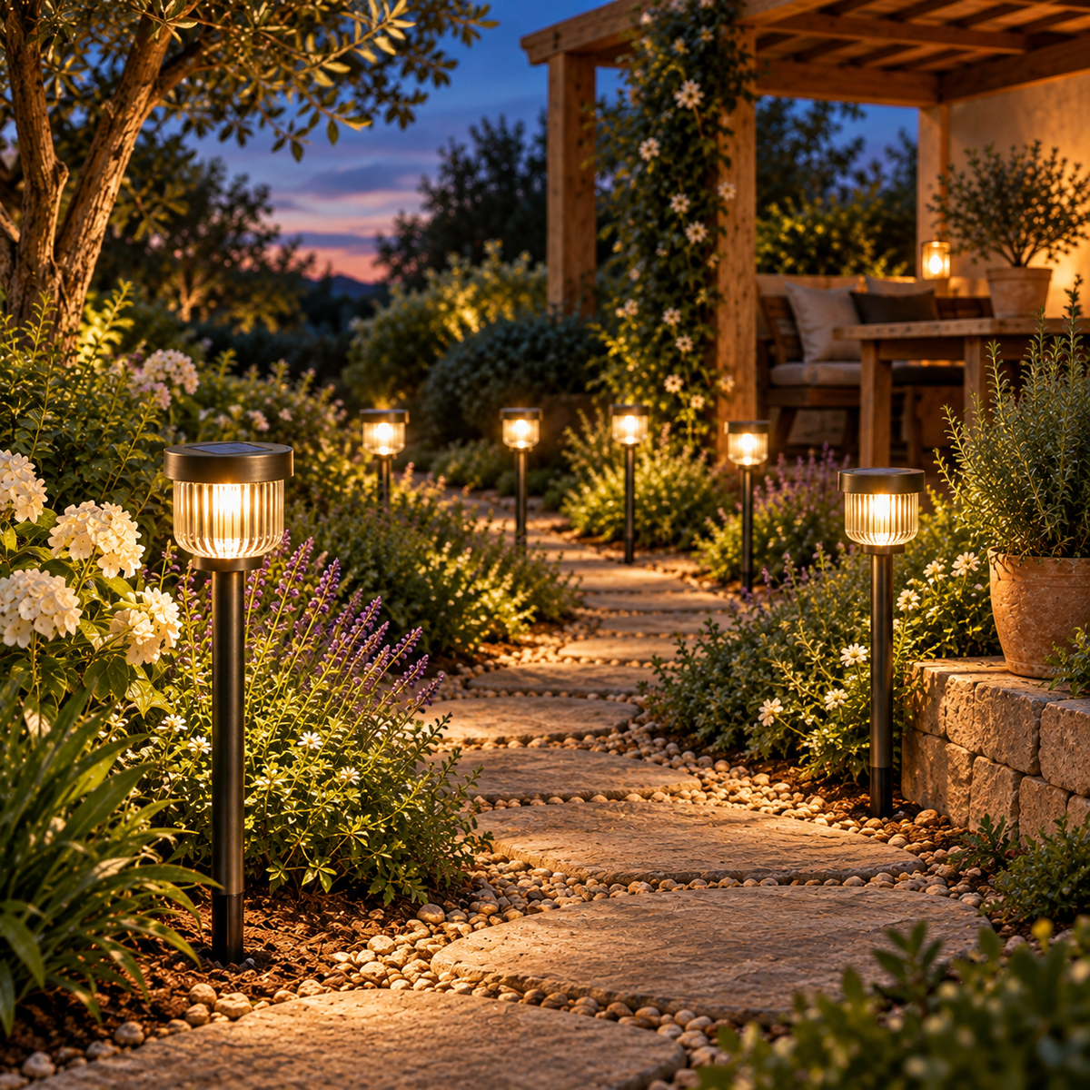 Arvelinan™ GlowPath Solar Garden Lights