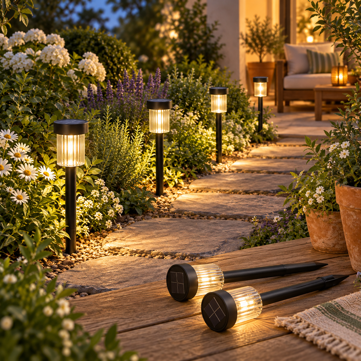 Arvelinan™ GlowPath Solar Garden Lights